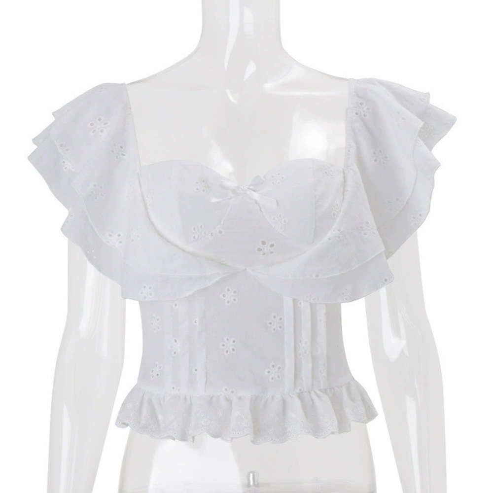 Zara Spring Short Sleeve Ruffle Waist Top - Picture 6 of 6
